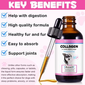 Liquid Collagen for Dogs, Natural Liquid Collagen Drops for Dogs Supports Dogs Itch Relief, Skin & Coat and Joint Health, Dog Collagen Herbal Drops, Pet Supplement Multivitamin - Bacon Flavor / 2.02oz