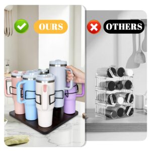 8 Slots Water Bottle Organizer for Stanley 40 & 30 oz Tumbler, Rotatable Stanley Cup Holder, Stanley Cup Organizer, Stanley Cup Accessories for Kitchen Cabinet, Ideal Gift