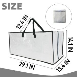 Heavy Duty Moving Bags, Extra Large Clear Storage Bags with Zipper and Handles, Moving Boxes & Storage Bins Alternative, Packing Supplies, Moving Supplies for Dorm Room Essentials