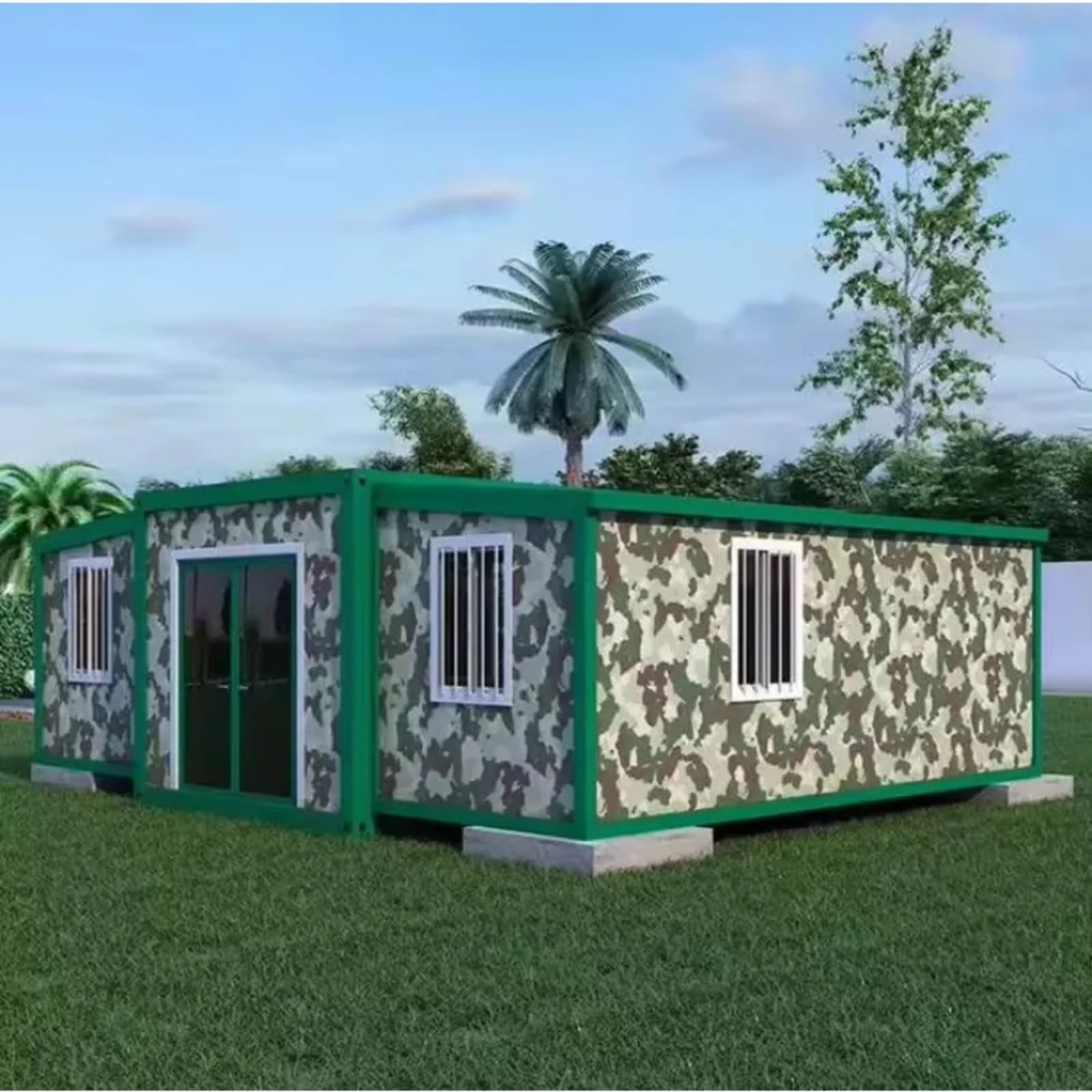 Galvanized Steel Outdoor Foldable Bedroom with Bathroom 20ft 40ft Folding Expandable Container Modular House