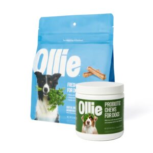 ollie belly rubs dog probiotic chews - probiotics for dogs and ollie dental chews for dogs medium -dog breath treats