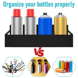 6 Pcs Magnetic Aerosol Spray Can Holder, Magnet Toolbox Bottle Holder, Wall Mounted Spray Bottle Rack, Mechanic Paint Bottle Can Organizer, Tool Box Storage Rack for Garage Home Workspace（Black）