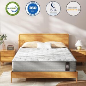 California King Mattress 12 Inch, Gel Memory Foam Mattress, Hybrid Mattress in a Box with Pocket Spring, Comfortable Medium Firm Mattress, Motion Isolation, Pressure Relief, CertiPUR-US Certified