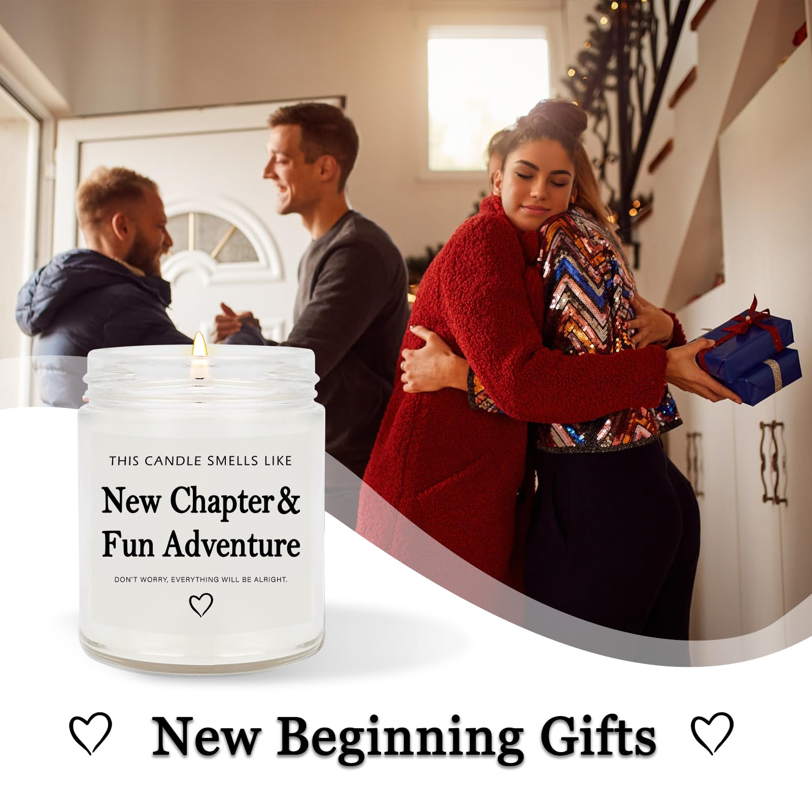 New Beginnings Gifts for Women Men, New Job Gifts for Women, Going Away Gifts for Friends Coworker, Divorce Gifts for Women, Lavender Scented Candle