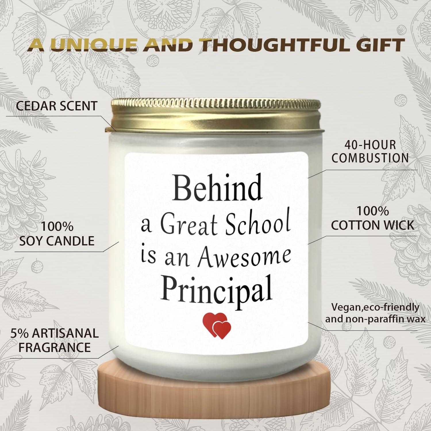 CIOJUNE Phincipal Gifts for Women, Best Principal Gifts, Principal Appreciation Gifts, Gifts for School Pnincipa, Phincipal Scented Candles