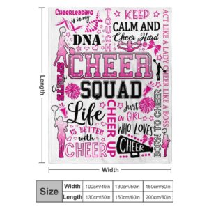 Yuituiyy Cheerleader Gifts Blanket for Girls Cheer Throw Blanket Cheerleading Gifts for Cheer Team Cheer Lovers Coach Gift Cheer Squad Birthday Gift Ideas for Teens Kids 50"x40"