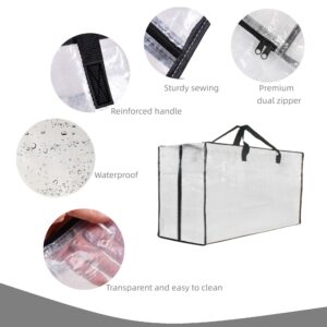 Heavy Duty Moving Bags, Extra Large Clear Storage Bags with Zipper and Handles, Moving Boxes & Storage Bins Alternative, Packing Supplies, Moving Supplies for Dorm Room Essentials