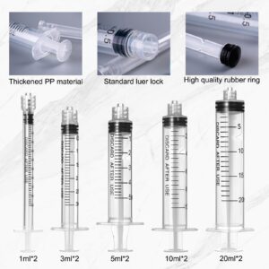 Glue Applicator Syringe Blunt Tip Needle and Cap, with Soft Plastic Tube, Suitable for Ink, Epoxy, Woodworking, Craft, Liquid Dispensing