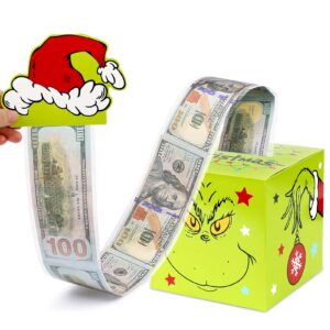 dazonge christmas gifts for party, christmas money holders for cash with 100 pcs transparent bags, merry christmas party favor, christmas money pull pouch for kids adults