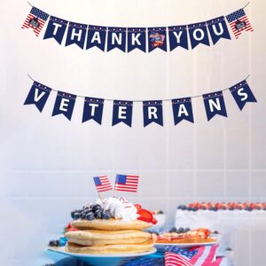 CupaPlay Veterans Day Banners Decorations Thank You Veterans Patriotic Independence Party Supplies Decor Favors Banner