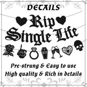 Halloween Bachelorette Party Decorations Rip Single Life Banner Bachelorette Decor Bride or Die Backdrop Death Theme Bridal Shower Wedding Engagement Party Supplies