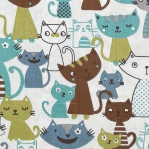 48pcs Cat Charm Packs Fabric Squares 5" x 5",Quilting Cotton Fabric Bundles Precut Fabric Pathwork for Quilting,Sewing and Scrapbooking(Cat Theme)