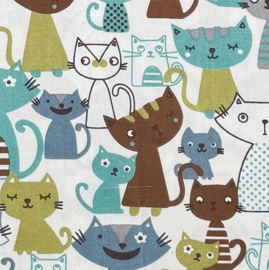 48pcs Cat Charm Packs Fabric Squares 5" x 5",Quilting Cotton Fabric Bundles Precut Fabric Pathwork for Quilting,Sewing and Scrapbooking(Cat Theme)