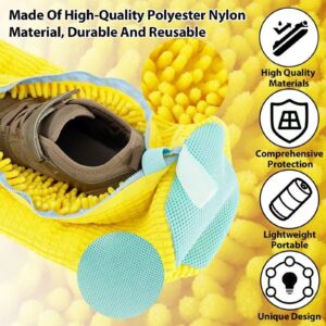 Dymeist 2pcs Shoe Wash Bag Home Machine Washing Anti-Distortion Shoe Wash Bag Reusable Shoe Bag Care Bag(Grey and Yellow)