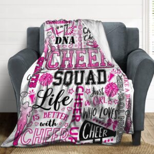 Yuituiyy Cheerleader Gifts Blanket for Girls Cheer Throw Blanket Cheerleading Gifts for Cheer Team Cheer Lovers Coach Gift Cheer Squad Birthday Gift Ideas for Teens Kids 50"x40"