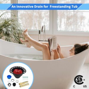 ABS Freestanding Tub Drain Rough-in Kit Upgrade bathtub Drain kit with Brass Tail Pipes and ABS Plastic Adapter, Fit for all freestanding bathtub Floor Mounted Bathtub and Copper Bathtub