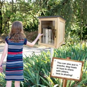 Little Free Library Box Outdoor Sharing Library Free Community Book Box Little Library Storage Bin Community Neighborhood Library Box for Outdoor and Indoors Sharing Books, Snacks, Toys, Dog Treats