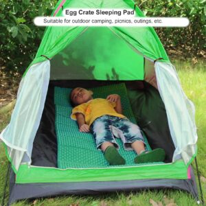 Egg Crate Foam Pad, Foldable Mat Good Elasticity Insulation Black Bottom 2cm Thickness for Outdoor Picnic (Dark Green)