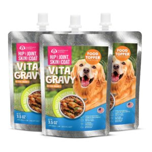 vitagravy dog food topper for dry dog food wet dog food in herb roasted chicken delicious flavour. dogs love rich gravy texture than bone broth for dogs. farmers dog food topper, pet food, 3.5oz, 3 pk