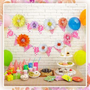 Affrolling 10 Pcs Boho Retro Daisy Tissue Paper Pom Poms Party Decorations 12" 8" Daisy Tissue Paper Flowers Wall Hanging Baby Shower Bridal Wedding Birthday Party Backdrop Classroom Decor