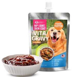 VitaGravy Dog Food Topper for Dry Dog Food Wet Dog Food in Herb Roasted Chicken Delicious Flavour. Dogs Love Rich Gravy Texture than Bone Broth for Dogs. Farmers Dog Food topper, Pet Food, 3.5oz, 3 Pk