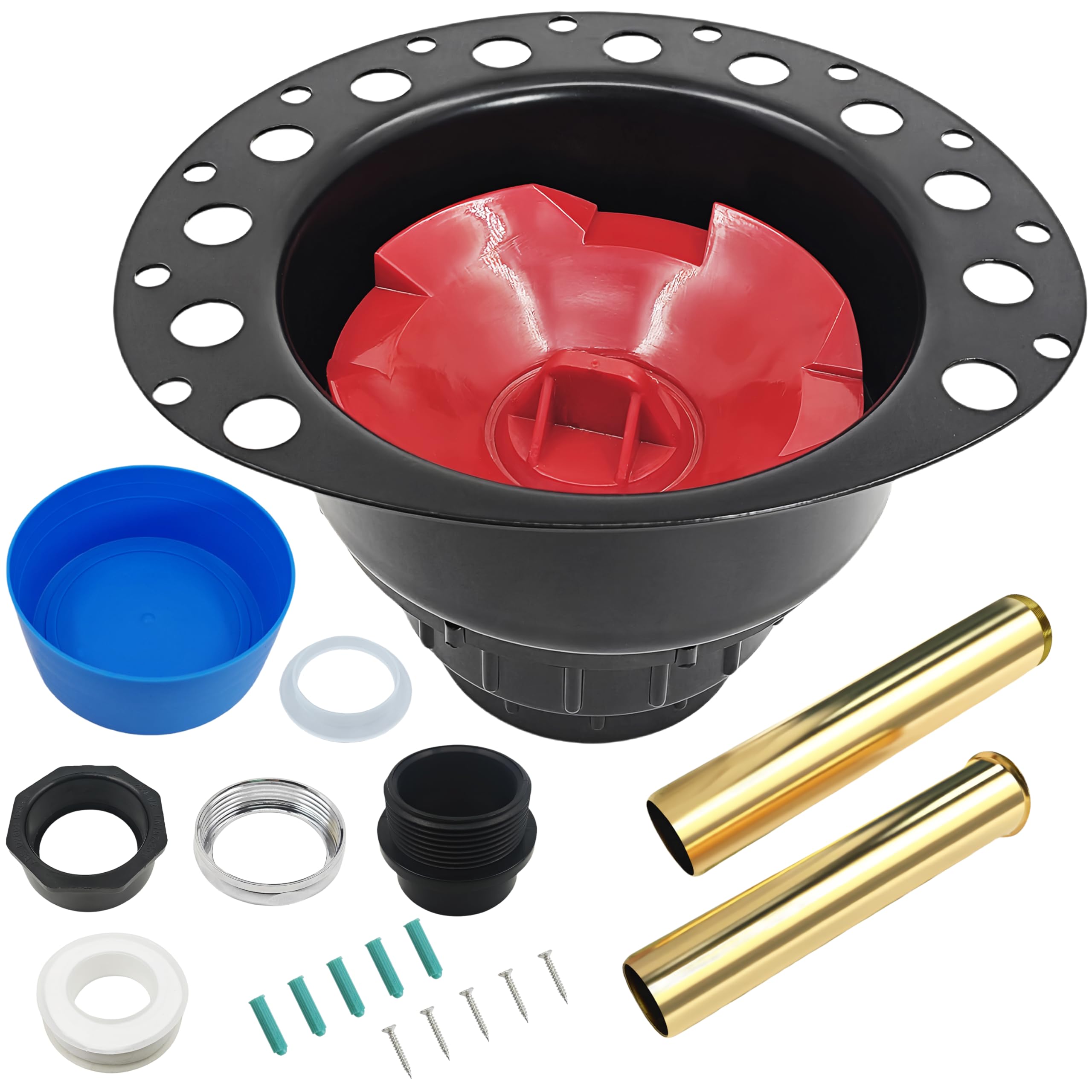 ABS Freestanding Tub Drain Rough-in Kit Upgrade bathtub Drain kit with Brass Tail Pipes and ABS Plastic Adapter, Fit for all freestanding bathtub Floor Mounted Bathtub and Copper Bathtub