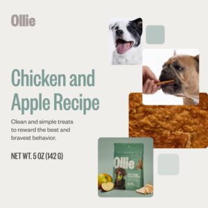 Ollie Belly Rubs Dog Probiotic Chews - Probiotics for Dogs and Ollie Chicken and Apple Recipe Jerky Dog Treats - Dog Jerky Treats All Natural