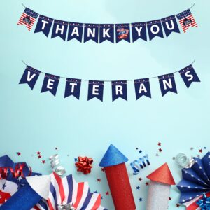 CupaPlay Veterans Day Banners Decorations Thank You Veterans Patriotic Independence Party Supplies Decor Favors Banner