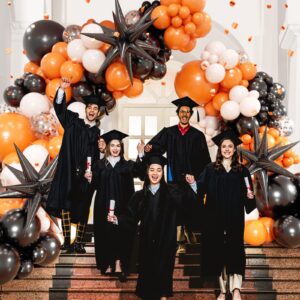 Orange and Black Balloon Garland Arch Kit, 18 12 10 5 Inch Orange Black and White Balloons with Balloons for Birthday Graduation Halloween Party Decorations