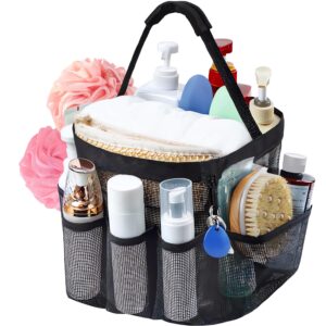 mesh shower caddy portable for college dorm room essentials, 8-pocket large capacity shower tote toiletry bag basket, quick dry hanging shower organizer for bathroom, gym, camp, travel, cruise, beach