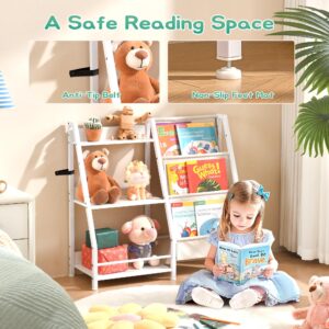 infurnic 3 Tier Kids Bookshelf Baby Toddler Bookshelf and Toy Storage Organizer for Kids, Kids Bookcase Nursery Book Shelf for Kids Room, Bedroom, Playroom and Nursery, White