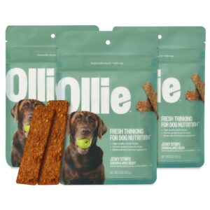 Ollie Belly Rubs Dog Probiotic Chews - Probiotics for Dogs and Ollie Chicken and Apple Recipe Jerky Dog Treats - Dog Jerky Treats All Natural