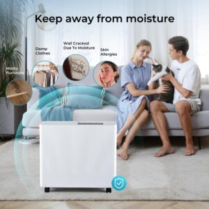 Euhomy 4500 Sq.Ft Energy Star Dehumidifier for Basement with Drain Hose,50 Pint to 110 Pint Large Dehumidifier with 1.59 Gallon Water Tank and Auto Shut-off and 4 Operation Modes for Home