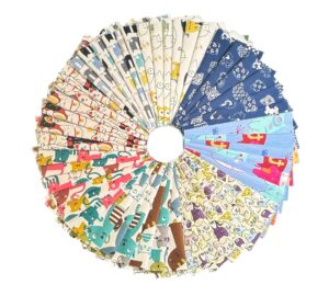 48pcs cat charm packs fabric squares 5" x 5",quilting cotton fabric bundles precut fabric pathwork for quilting,sewing and scrapbooking(cat theme)