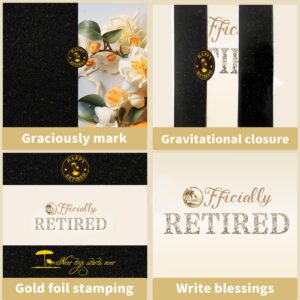 Viogtmca Black Gold Retirement Party Decorations Large Retirement Card Signing Happy Retirement Guest Book Creative Retirement Card for Men Women