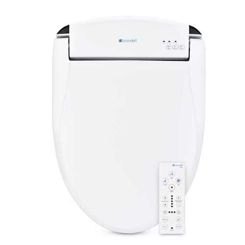 Bidet Toilet Seat Fits Elongated Toilets Oscillating Stainless-Steel Nozzle Warm Air Dryer Ambient Nightlight White Plastic