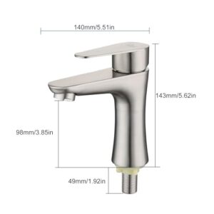 SZYDD Kitchen Faucet Single Levers Bathroom Tap with 60cm Hose Stainless Steels Cold Water Tap Bath Sink Faucet Kitchen Sink Accessories