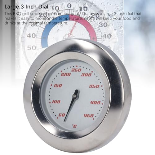 Grill Thermometer, Stainless Steel Temp Gauge 3 Inch Food Grill Thermometer Industrial BBQ Grill Smoker Thermometer Gauge, 50‑450℃