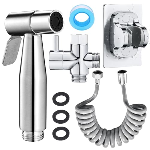 Handheld bidet spray bidet sprayer advanced stainless steel spray spray, female toilet bidet hose, Muslim shower spray spray, suitable for toilet sprayer Handheld bidet is suitable for family cleaning