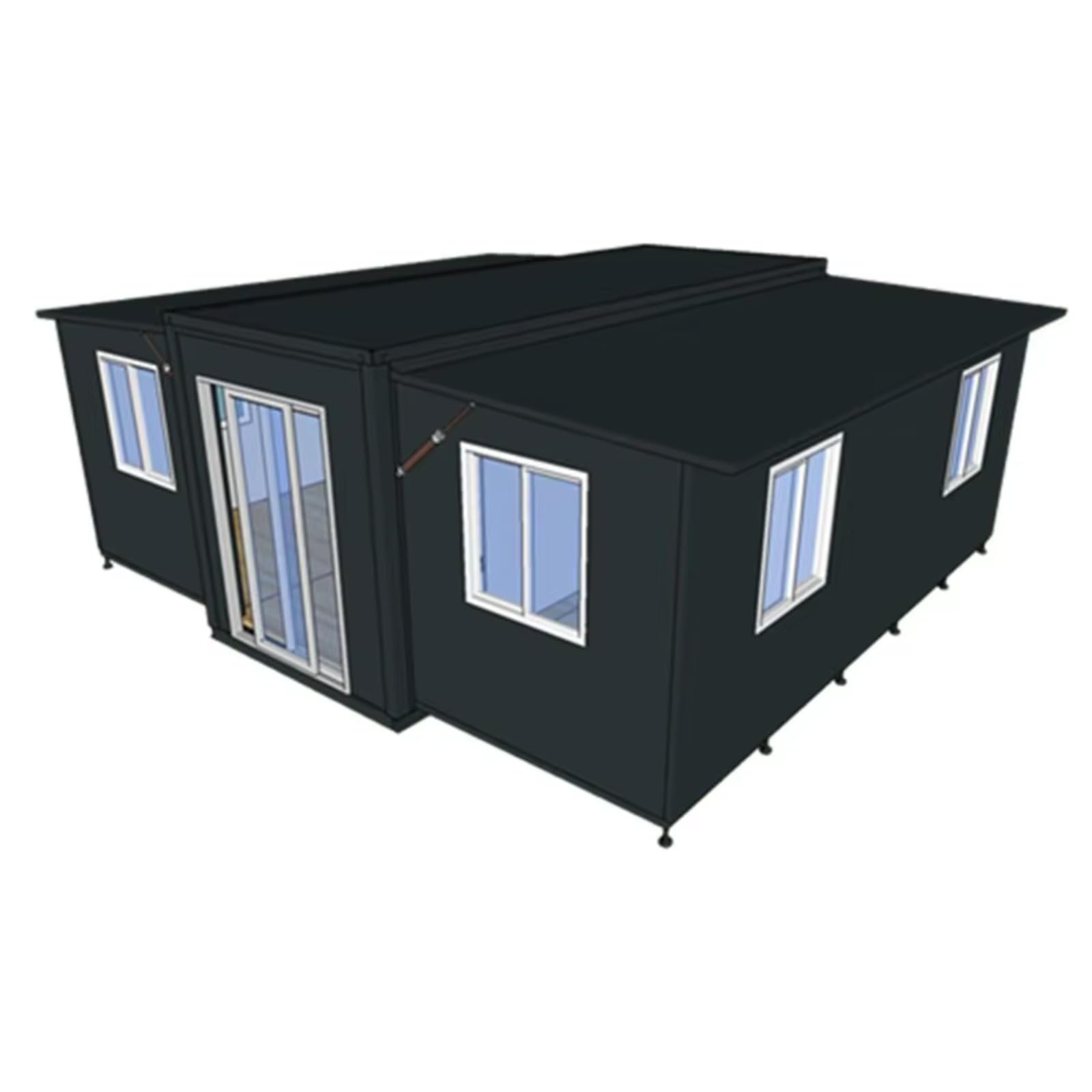 Foldable Extendable Poland Home Log 1500 SFT Triangle Roof Cargo Container Design Prefab for USA Mobile House