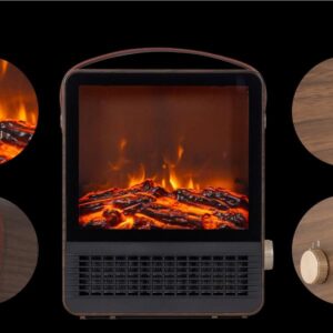 Hearth Brands Electric Fireplace Portable Space Heater with 3D Flame Effect | 1500W | Adjustable Thermostat Dial | Overheat Sensor with Auto Shut-Off | Ideal for Home, Office, Bedroom, Tabletop