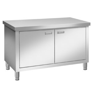 double door storage cabinet work table stainless steel kitchen restaurant prep table multifunctional practical work table chopping vegetables chopping bones kneading without shaking(80x50x80cm)