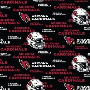 arizona cardinals cotton fabric - nfl team logo cotton fabric by the yard, fat quarter, half yard, 1 yard, 2 yard cuts