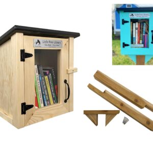 LITTLE FREE LIBRARY® Complete Bundle with Mini Library Kit, Mounting Post Kit Included, Made in America by The Nonprofit That Expands Book Access