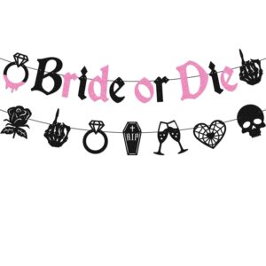 bride or die banner halloween bachelorette party decorations rip single life banner bachelorette backdrop death theme bridal shower wedding engagement party supplies