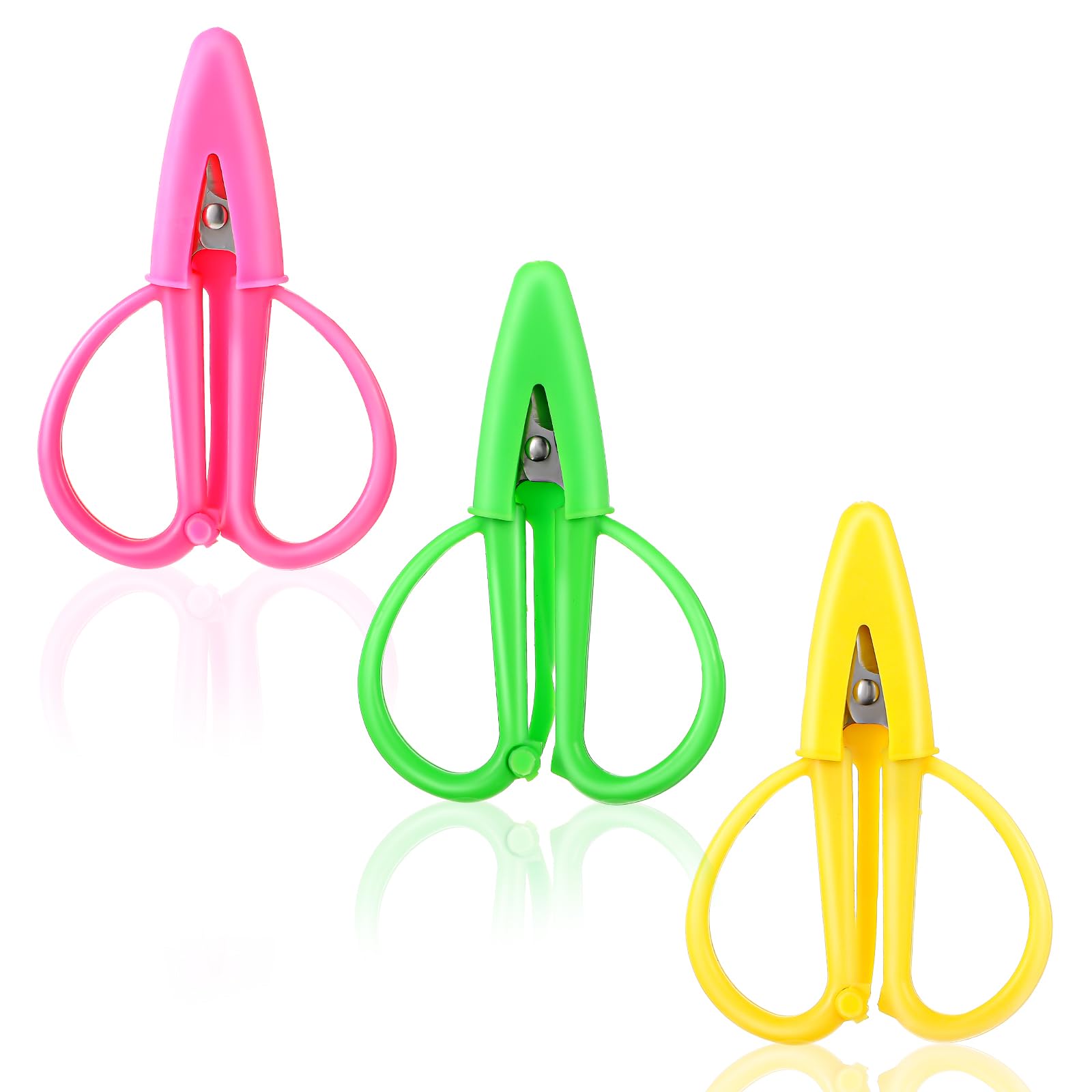 3 Pcs Travel Scissors, Tiny Stainless Steel Scissors with Cover, Mini Thread Snips Crochet Scissors Small Sewing Scissors Portable Snips for Crochet, Sewing, Crafts