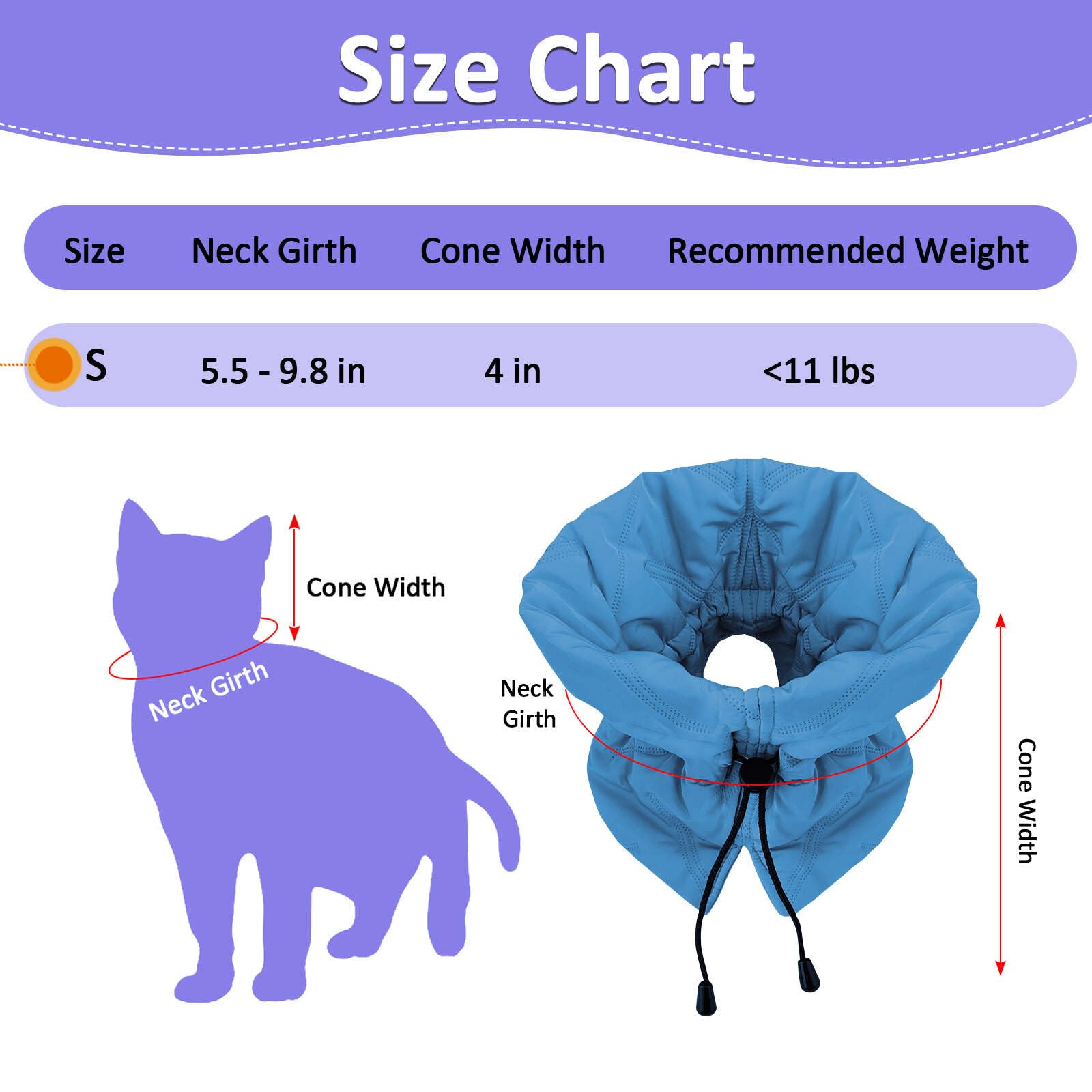 Cat Cone Collar Soft, Cat Recovery Collar to Stop Licking Scratching, Waterproof Elizabethan Collar for Small Cats