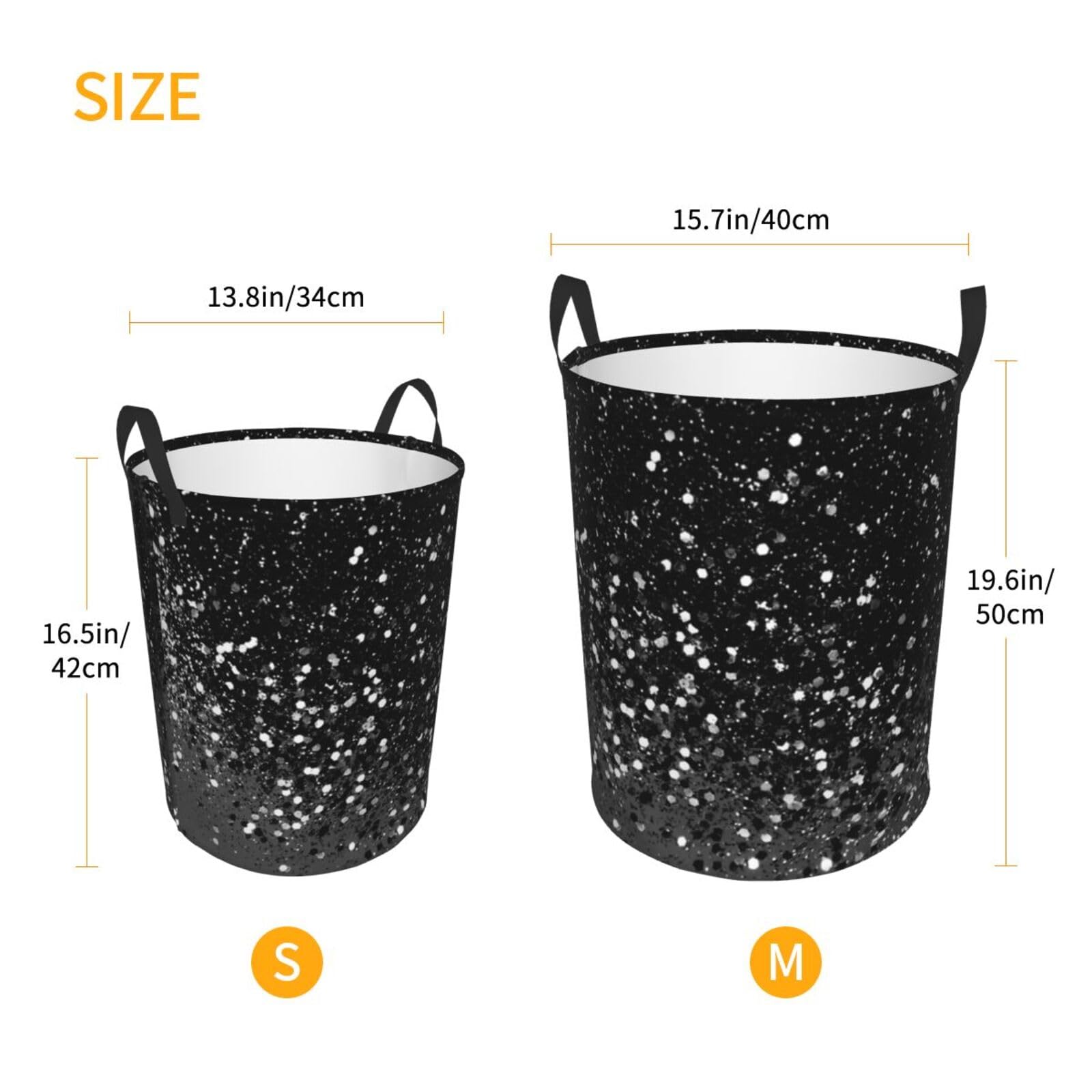 Laundry Basket Dark Gray Black Lady Glitter Collapsible Laundry Hamper With Handle Foldable Lightweight Clothes Storage Basket For Bathroom Bedroom College Dorms Small