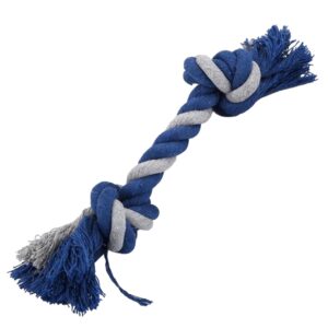 pet dog chew rope knot rope tug pull (blue)