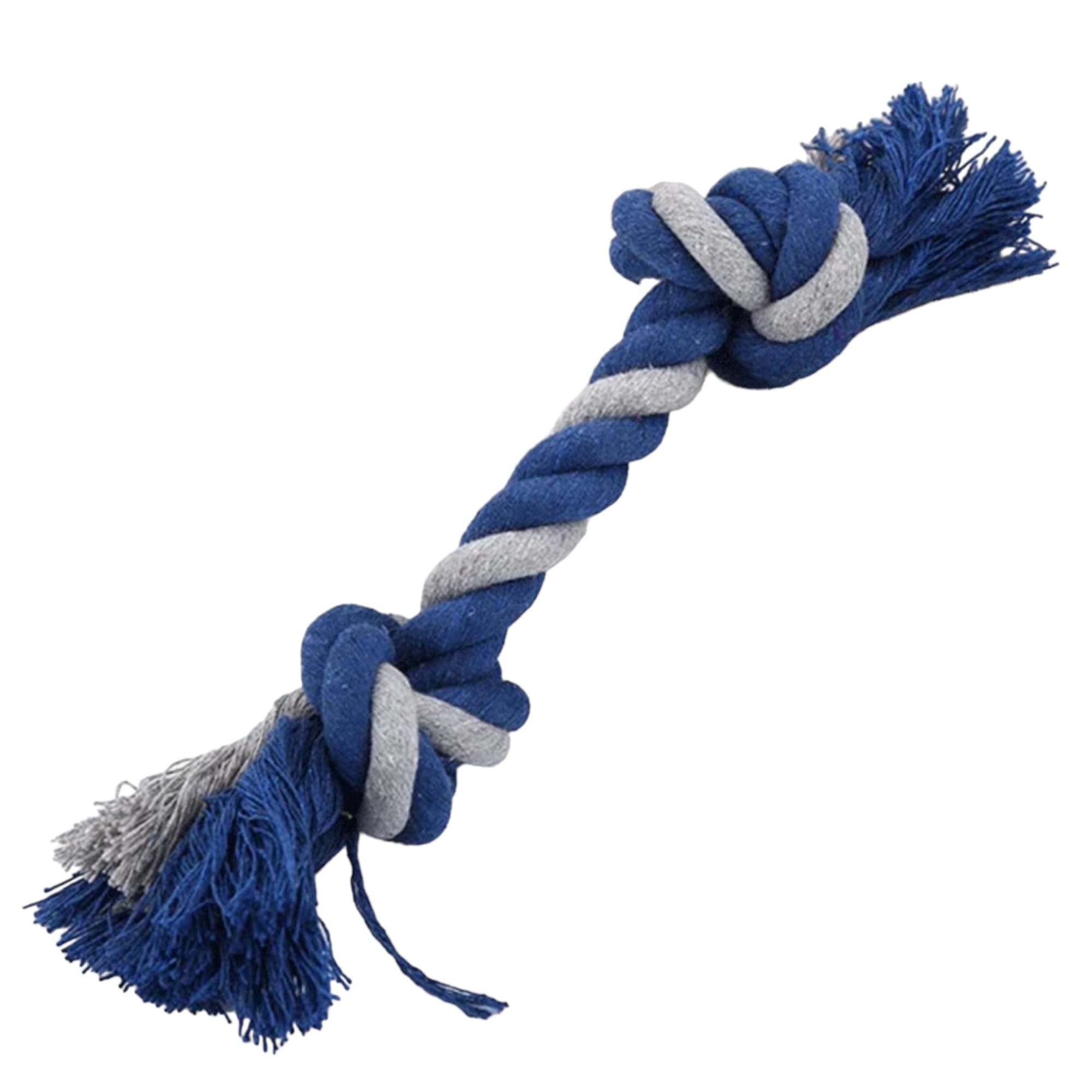 Pet Dog Chew Rope Knot Rope Tug Pull (Blue)